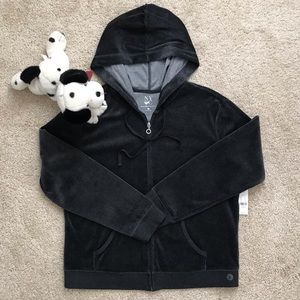 New York and Company Grey Velour Sweat Jacket